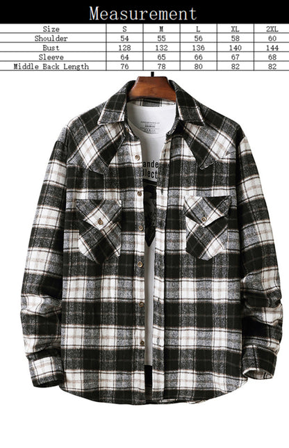 Men's Plaid Woven Leisure Lapel Shirt