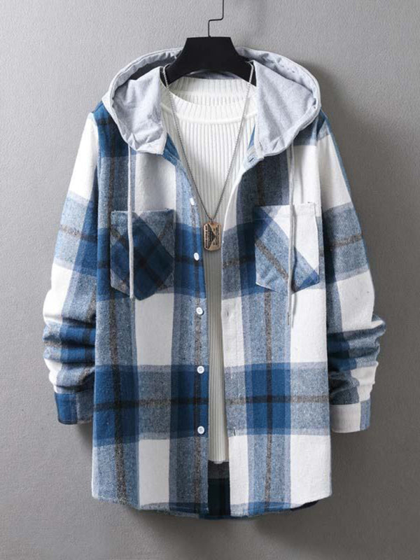 Men's Plaid Hooded Flannel Jacket