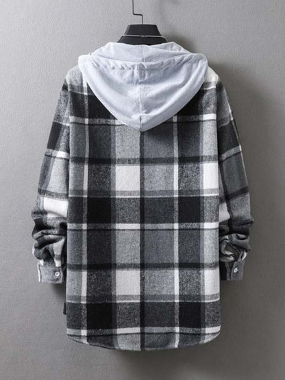 Men's Plaid Hooded Flannel Jacket