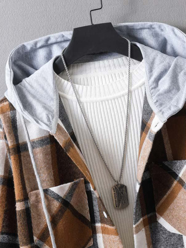 Men's Plaid Hooded Flannel Jacket